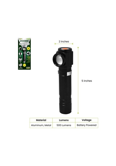 Gogreen Power Gg-zoomıe Zoomie Usb Şarj Edilebilir Cob Led El Feneri, Led Bisiklet Farı, Zoom Lensli 500 Lümen
