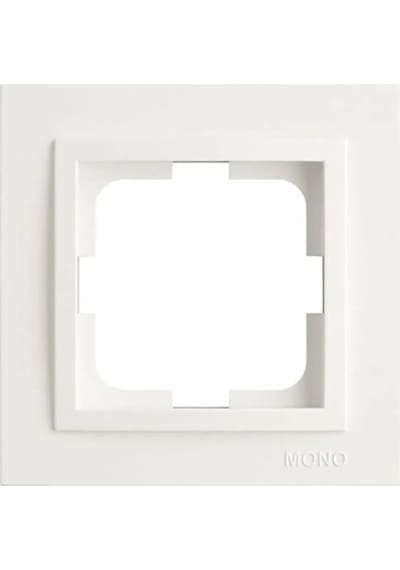 Beyaz Uydu Prizi F Konnektor Mono Despina Çerçeve Dahil