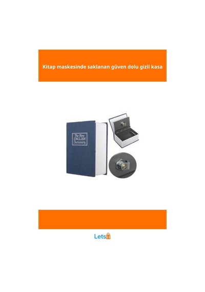 Gizli Kasa Kitap Görünümlü Dayanıklı Sözlük 1 Adet