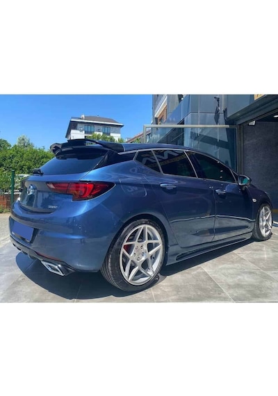 Opel Astra K Rieger Yan Marşpiyel Seti Plastik 2 Adet Mat Siyah 2015 2016 2017 2018 2019 2020 2021 Karlık+ek+bodykit
