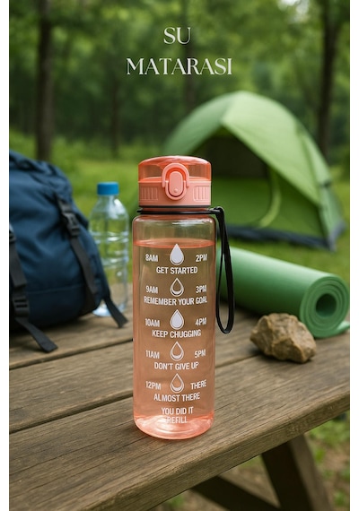 Suluk & Su Şişesi & Sporcu Matara Turuncu 1000 Ml Çok Renkli