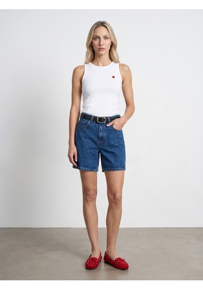 Dilvin 21259 Bisiklet Yaka Top-beyaz