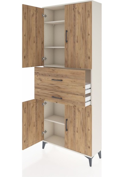 Arges Dolap 4 Raflı 2 Çekmeceli 4 Kapaklı 88x30x221 Aytaşı-çam Aytaşı