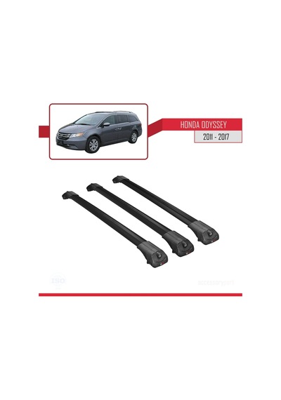 Honda Odyssey 2011-2017 Arası İle Uyumlu Ace-1 Ara Atkı Tavan Barı Siyah 3 Adet Bar