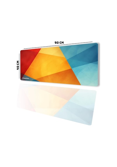 Sonictouch Ultragrand Geometrik Renkler Gamer Oyuncu Xxl Sarı Kırmızı Klavye Mouse Pad 40x90cm Mousepad