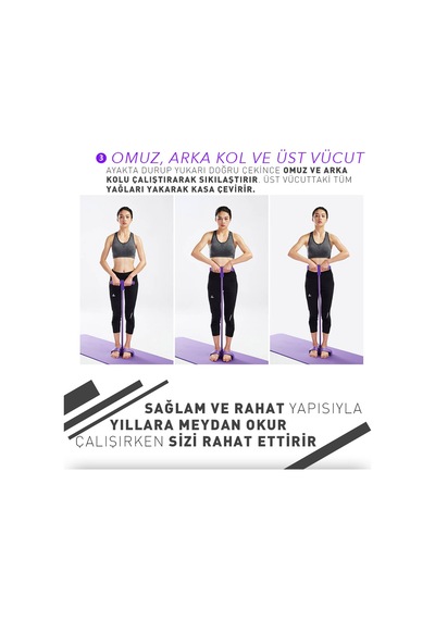 Body Trimmer 4 Lastikli Egzersiz Direnç Aleti Mor
