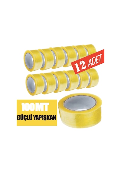 Bant Paket Bandı Koli Bandı 12 Adet 100 Mt 1312