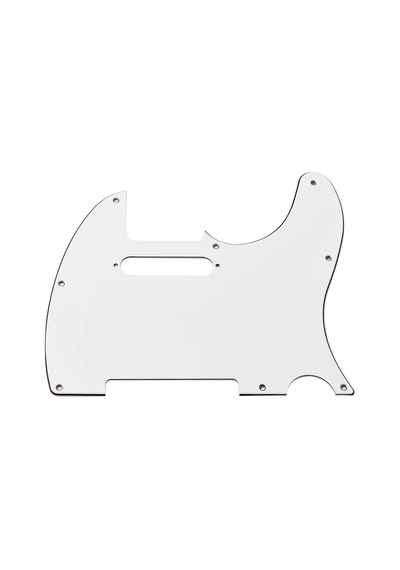 Telecaster Uyumlu Elektro Gitar Pickguard 8 Delikli Düz Beyaz