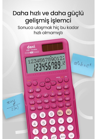 Daxi X-800 Yeni Nesil 240 Fonksiyonlu Bilimsel Hesap Makinesi Fuşya Genel