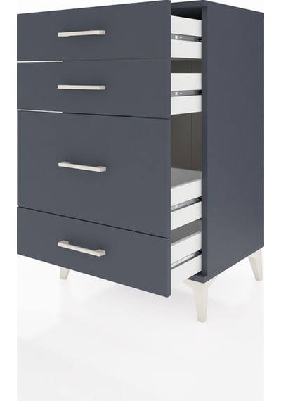 Hyperion Komodin 4 Çekmeceli 60x44x96 Antrasit-antrasit Antrasit