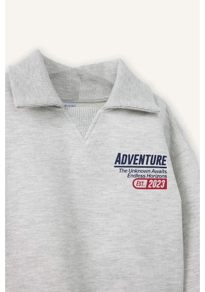 Defacto Slogan Baskılı Sweatshirt Kumaşı 2'li Takım Erkek Bebek G6294A526SP