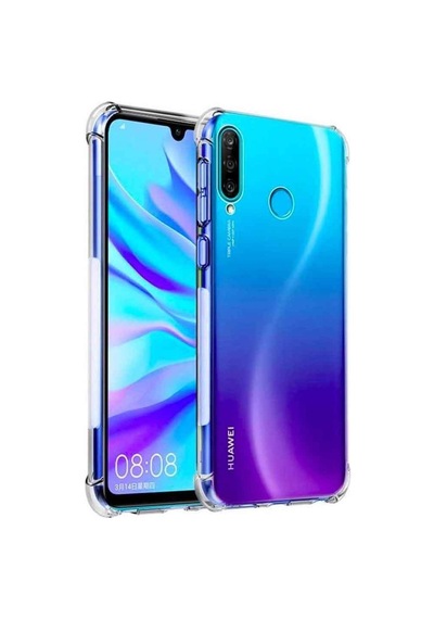 Huawei P30 Lite Shock Absorbing Darbe Emicili Şeffaf Silikon Kılıf