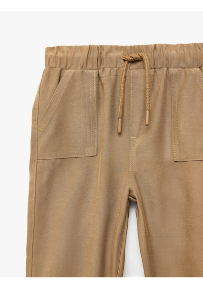 Koton Cep Detaylı Beli Bağcıklı Jogger Pantolon Kahverengi 6smb40021tw Kahve