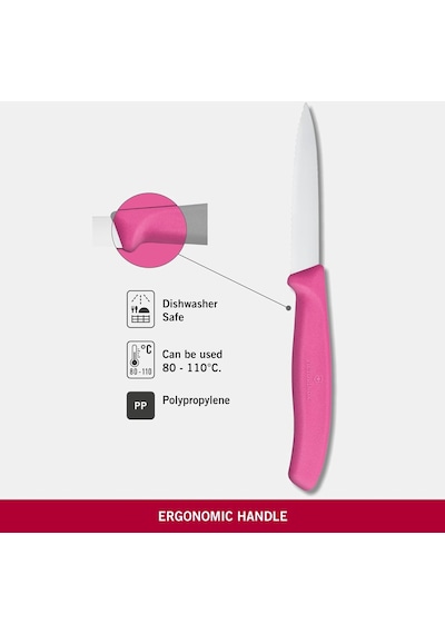 Victorinox 6.7636.L115 8 CM Tırtıklı Soyma Bıçağı Pembe