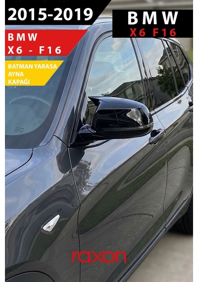 Bmw X6 F16 2015 2019 Batman & Yarasa Ayna Kapağı Parlak Piano Black Sport