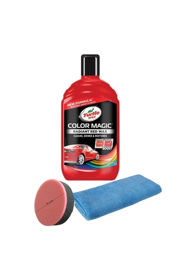 Turtle Wax Renkli Cila Kırmızı 500 Ml Cila Süngeri Ve Mikrofiber