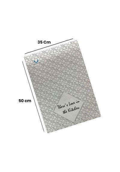 Valerine Life Mutfakta Aşk Var Mutfak Kurulama Fırın Beyaz El Havlusu %100 Pamuklu 35x50cm 2 Adet Beyaz