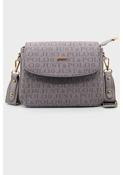 Just Polo Kadın Su Geçirmez Ayarlanabilir Askılı Lüks El & Omuz Çantası Shoulder Bag Ebat: 25 X 15 Cm Gri