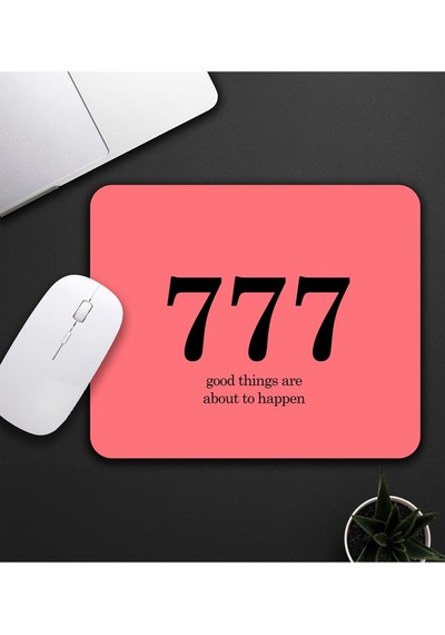 777 Olumlama Baskılı Mouse Pad 23x19cm Fare Altlığı Kaydırmaz Taban Mousepad