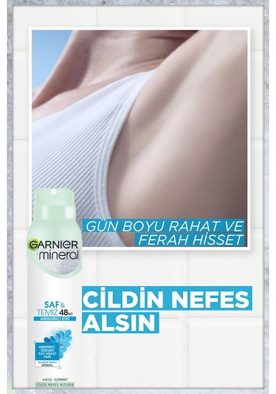 Garnier Mineral Saf&Temiz Antiperspirant Kadın Deodorant 150 ML