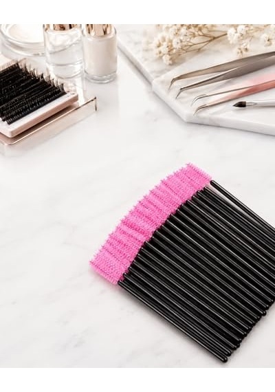 Shopexxtra 50 Li Kaş Ve Kirpik Tarama Fırçası, Tek Kullanımlık Maskara Spoolie Fırça Seti, İpek Kirpik, Microblading Ve Kalıcı Makyaj İçin