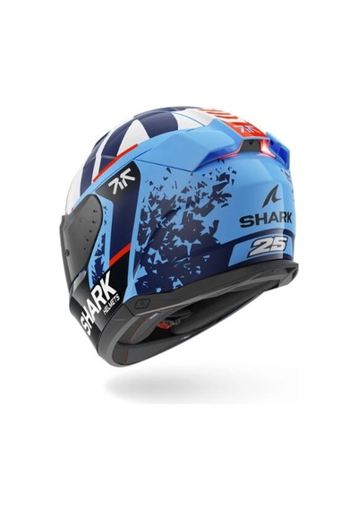 Shark Skwal İ3 Replıca Raul Fernandes Kapalı Kask Ledli Model Renkli Cam lidir Mavi-beyaz