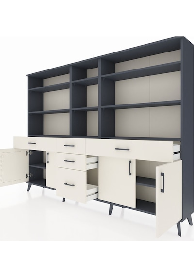 Arges Dolap 11 Raflı 5 Çekmeceli 4 Kapaklı 220x30x163 Antrasit-aytaşı Aytası - Antrasıt Arges Dolap 11 Raflı 5 Çekmeceli 4 Kapaklı 220x30x163 Antrasit-aytaşı Aytası - Antrasıt