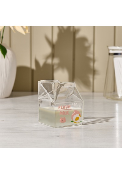 Kitchen Süt Şişesi Şekilli Cam Bardak - 350 Ml Renkli