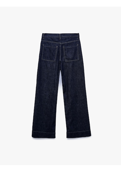Koton Pamuklu Normal Bel Cepli Katlamalı Geniş Paça Denim Pantolon - Wide Leg Jeans Raw 7wal40134md 63x Koton Pamuklu Normal Bel Cepli Katlamalı Geniş Paça Denim Pantolon - Wide Leg Jeans Raw 7wal40134md 63x