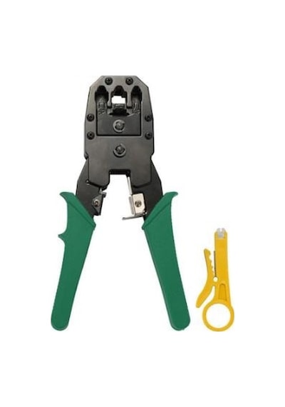 Rj11 Rj9 Jack Cat5 Cat6 Rj45 Sıkma Pensesi + Soyma Aparatı