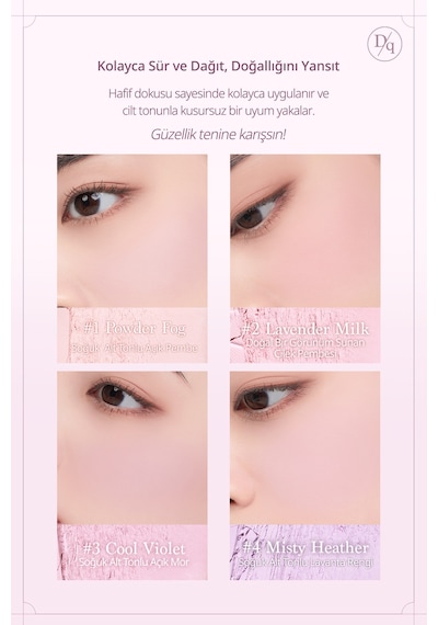 Dasique Karıştırılabilir Renklere Sahip 4 Lü Allık Paleti Blending Mood Cheek 02 Cool Blending 02 Cool Blending