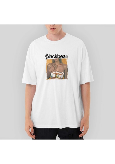 Blackbear Digital Drugs Oversize Beyaz Tişört Beyaz