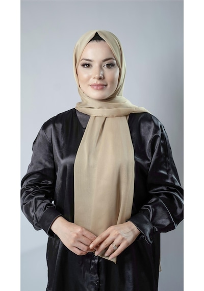 Hürrem Bone Gold Düz Klasik Şal Şifon Kumaş Janjan Abiye 202108 03 Altın