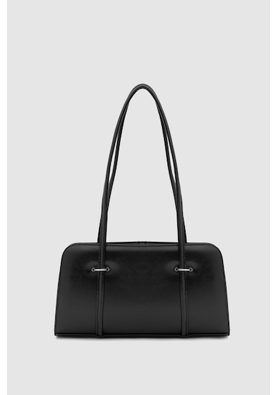 Shule Bags Hansal Metal Detaylı Baget Çanta Siyah Siyah