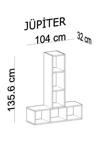 Yvz Home Jüpiter -1 Kitaplık Beyaz Yvz Home Jüpiter -1 Kitaplık Beyaz