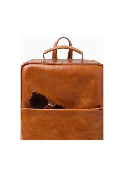 Ryoko Soho Urbanist Slim Full Grain Deri Unisex Sırt Çantası Kahverengi 1