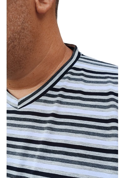 Big Nona Erkek Büyük Beden Unisex T-shirt V Yaka Siyah Beyaz Çok Renkli