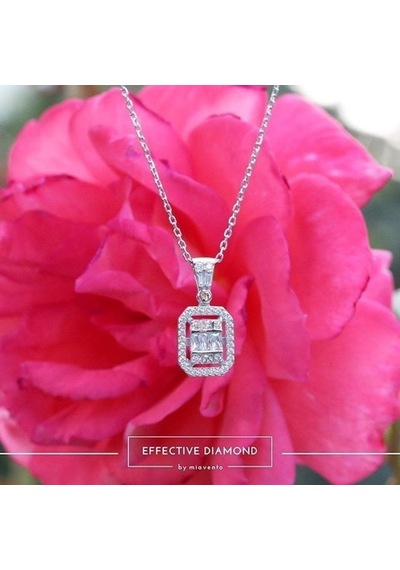 Effective Diamond Yeni Baget Avangarde Tektaş Gümüş Kolye