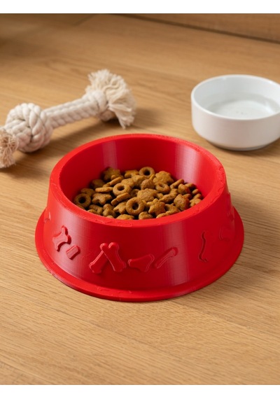 Kemik Desenli Mama Kabı 3d Baskı Kedi Köpek Mama Ve Su Kabı 12cm