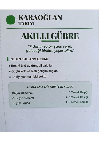 Akıllı Gübre Yavaş Salınımlı 100 Gr 1-2 Bitki İçin Yeterli Toprakta Ömrü 6 Ay 1 Adet