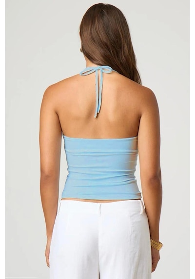 Seeh Mavi Boynu Bağlamalı Body Sh223