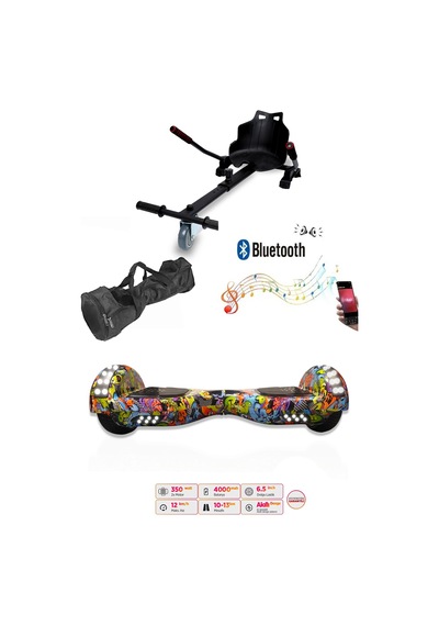 Citymate Elektrikli Kaykay Akıllı Denge Hoverboard + Hoverkart + Çanta Full Ledli Extrem Paket D22