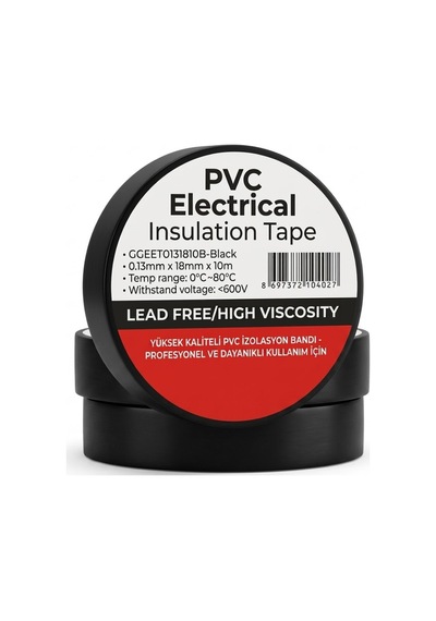 Profesyonel Siyah Pvc Elektrik Bandı - 600v Dayanıklı Yüksek Kalite İzolasyon Bandı 18 Mm X 10 M 1 1 Adet
