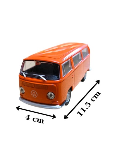 Nostaljik Turuncu Volkswagen Type 2 1/32 Ölçek Metal Çek Bırak Kapılar Açılır Model Araba Çok Renkli