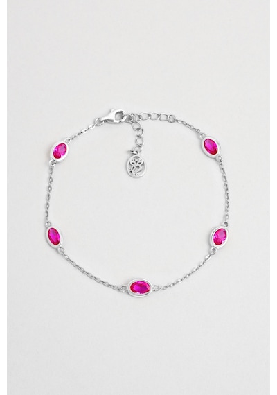 Pembe Rüya 18 Ayar Sarı Altın Kaplama 19 Cm Gümüş Minimal Bileklik Beyaz