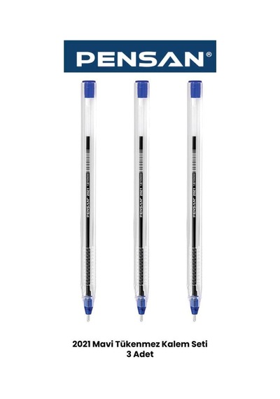 Pensan 2021 Mavi Tükenmez Kalem Seti 3  Adet