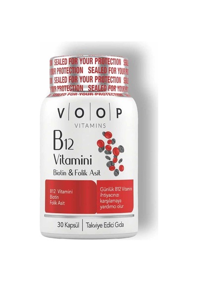 Voop Vitamin B12, Biotin Ve Folik Asit İçeren Kapsül Takviye Edici Gıda 6o Kapsül