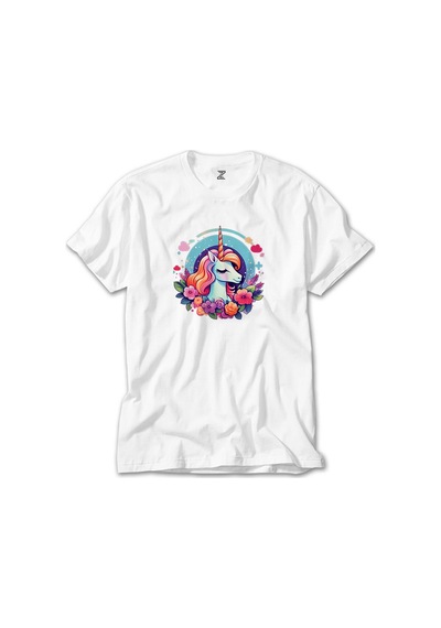 Charming Unicorn Beyaz Tişört Beyaz