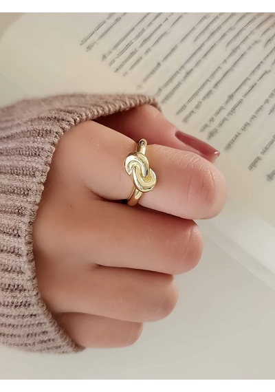 Eva Takı Store Düğüm Boğum Geometrik Ayarlanabilir Çelik Eklem Yüzük Altın