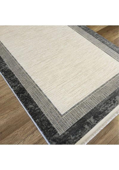 Hoom Rugs Aria 1105 Antrasit Pamuk Tabanlı Modern Halı Antrasit